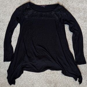 Olivia Sky Black Lace Tunic Top